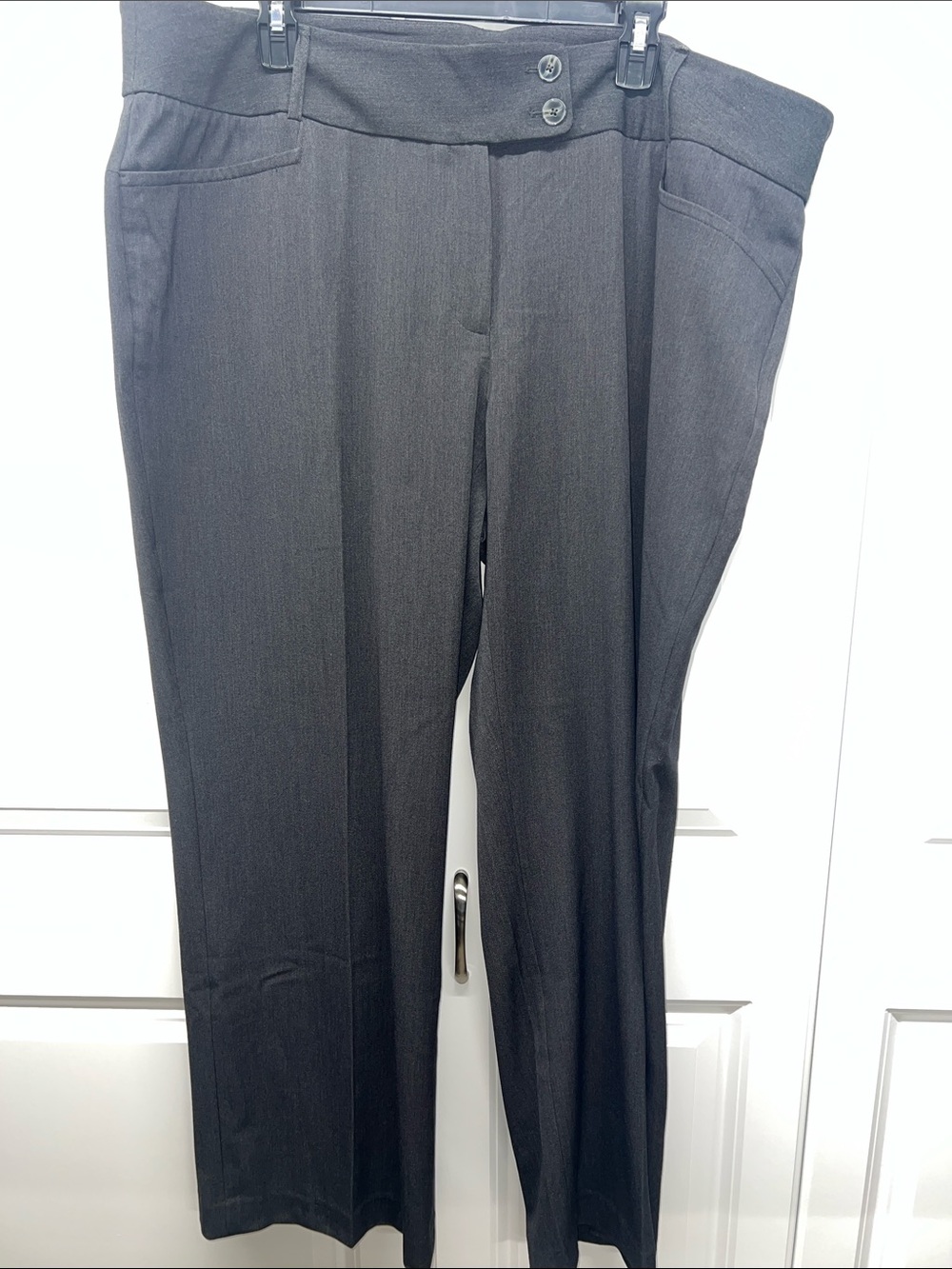 Rafaella Curvy Fit Double Button Trouser Pants Grey Plus Size 20W